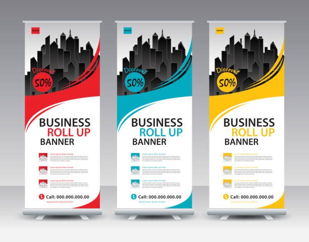 Roll up banner stand template Creative design, Modern Exhibition Advertising, flyer, presentation, pull up, web banner, leaflet, j-flag, x-stand, x-banner, poster, display, vector eps10
